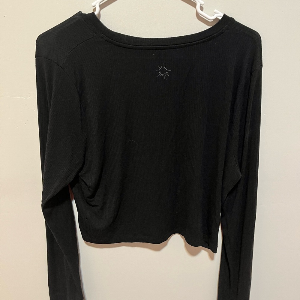 Elegant Black Long Sleeve Women's Blouse